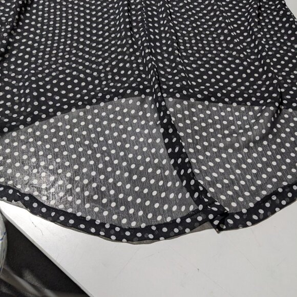 BLACK & WHITE SHEER BLOUSE MEDIUM - Picture 3 of 3
